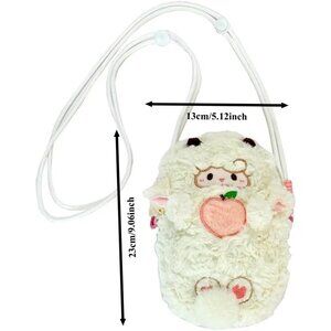 Cute Fluffy Sheep Crossbody Bag BONUS BEAR PLUSHIE  Women Or Girls
